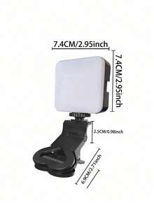 RGB LED Light For Photography And Video, Portable Fill Light For Phone, Camera, Laptop, And Streaming, Multicolor LED Lighting For Selfies, Video Calls, And Content Creation, Compact Design With Adjustable Stand, Easy To Install And Carry - Black - View 9