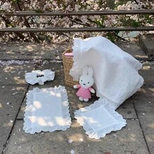 2件/8件/10件/12件/16件/20件/24件韓式溫柔純白竹紋蕾絲邊餐墊杯墊桌面裝飾多用途 - 彩色 - 查看 7