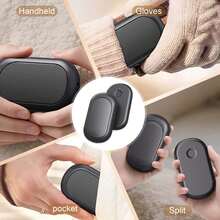 2pcs Rechargeable Hand Warmers, Reusable Portable Glove Pocket Hand Warmers, Heater, Unisex, Essential Winter Accessory For Outdoor, Christmas And Halloween Gift - Multicolor - View 10