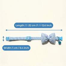 Plaid Bow Pet Collar - With Crisp Bell Accessory, Easy Wear Design, Suitable For Cats And Small Dogs Daily Outings, Holiday Atmosphere Outfit, Cute Pet Photo Decoration Neck Collar - Multicolor - View 3