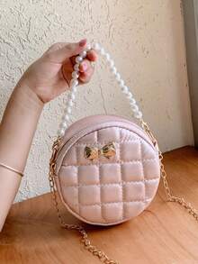 1PC New Cylinder Handbag Crossbody Bag, Zipper Design, Adjustable Shoulder Strap, Pearl Chain. Suitable For Daily Outings, Shopping, Can Easily Hold Daily Essentials, Versatile Item, Applicable To Various Styles And Occasions. - Multicolor - View 6