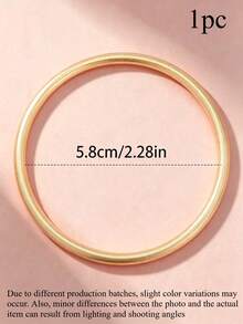 1 buah/2 buah/3 buah/6 buah Gelang Paduan Tembaga Minimalis untuk Anak Perempuan, Perhiasan Sederhana yang Dapat Ditumpuk untuk Remaja, Pemakaian Sehari-hari, Hadiah Kembali ke Sekolah - Yellow Gold - View 15