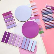 6pcs/Set Index Tabs Labels PET Semi-Transparent Purple Series Sticky Notes Marker Tabs Student Textbook Record Tabs Reading Notebook Message Tabs School Supplies Back To School Supplies Ultra-Thin Index Tabs - one-size - View 1