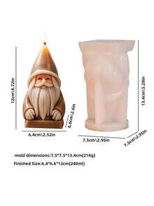Molde de Silicone Papai Noel, Molde de Vela DIY para Feriados de Natal, Faça Velas Perfumadas com Chapéu Vermelho e Barba Longa, Adequado para Decoração de Natal em Casa e Presentes de Feriados - molde do Papai Noel - Visão 2