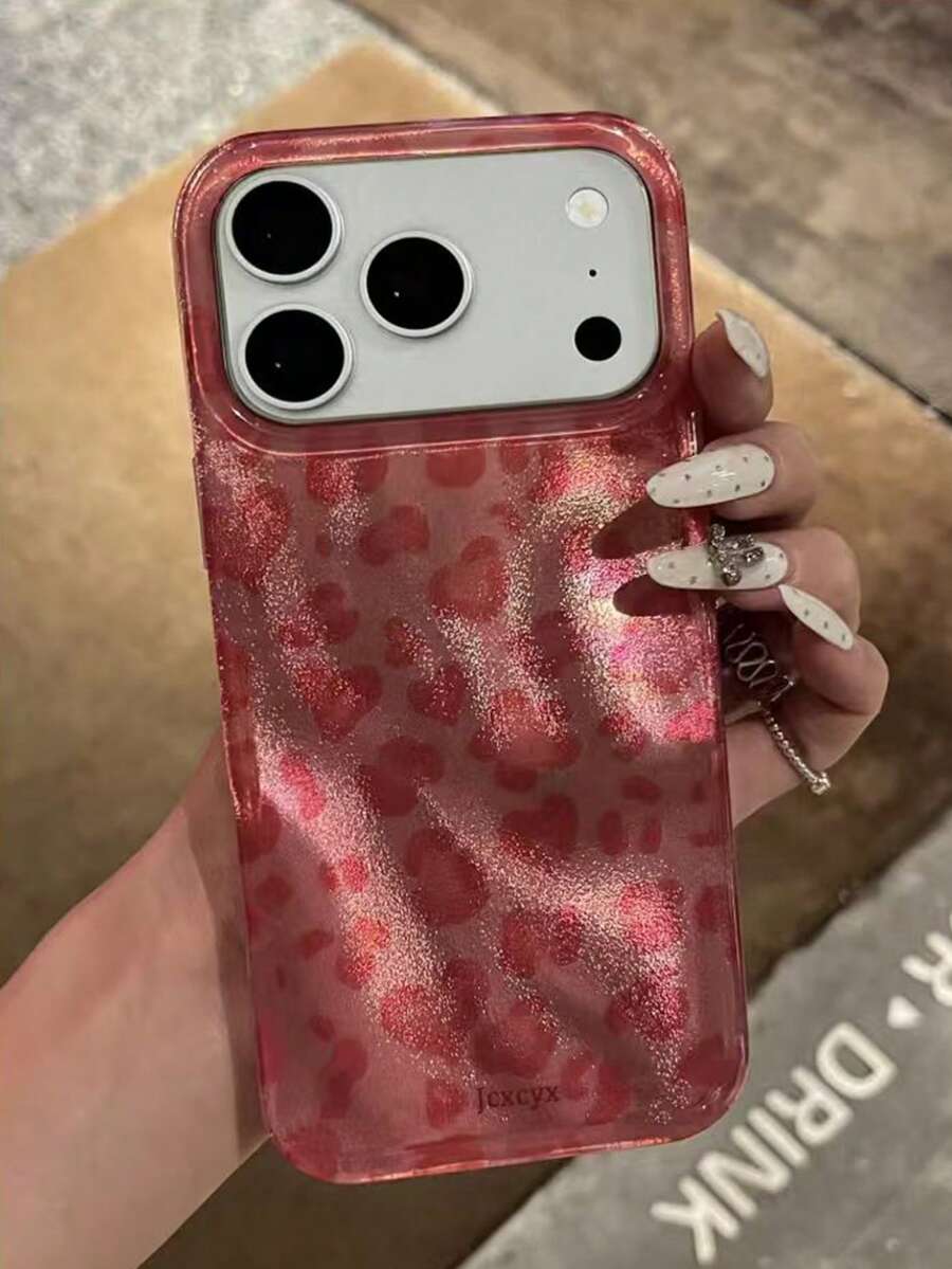 奢華豹紋貝殼紋理手機殼,適用於 iPhone 17 Pro Max 17 Pro 17 Air 17 16 15 14 Plus 13 12 Pro Max 11,時尚防震後蓋 - 彩色 - 查看 1