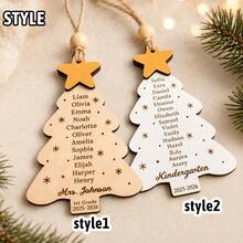 Custom Teacher Name Christmas Ornament, Personalized Classroom Tree Hanging Decor, Teacher Appreciation Holiday Keepsake, Customized Christmas Tree Decoration, Customizable Year & Name Gift, Festive Home Decor, Holiday Gift, Christmas Keepsake - Style C - View 3