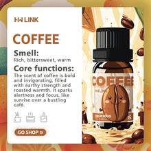 HWLINK 10ml 咖啡香氛精油,濃郁美味香氣,適用於擴香機/加濕器,節日禮物,蠟燭製作,室內香氛,藤條擴香 - Coffee - 查看 5