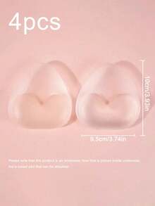 4pcs Reusable Silicone Bra Pads, Transparent/Skin-Tone Invisible Lift Effect, Thickened Bra Pads Hidden Seamless Padded Bust Enhancer, Suitable For Swimwear - A - View 12