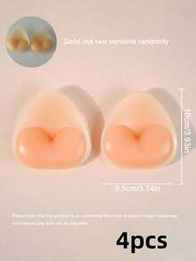 4pcs Reusable Silicone Bra Pads, Transparent/Skin-Tone Invisible Lift Effect, Thickened Bra Pads Hidden Seamless Padded Bust Enhancer, Suitable For Swimwear - A - View 10