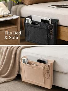 Minimalist Modern Hanging Storage Bag, Multi-Pocket Open Design, Can Be Hung By Bedside Or Sofa, Suitable For Bedside, Sofa, Table Side, Can Store Remote Control, Magazines, Household Items And More - Multicolor - View 10