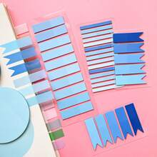 6pcs/Pack Index Tabs Labels PET Semi-Transparent Blue Series Sticky Notes Marker Tabs Student Textbook Record Tabs Reading Book Memo Tabs School Supplies Back To School Supplies Ultra-Thin Index Tabs - one-size - View 5