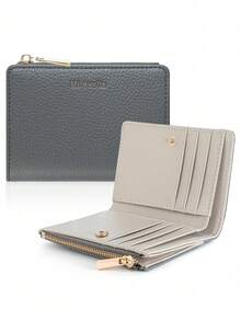 Pomelo Best Women's RFID Blocking Faux Leather Slim Bifold Wallet Zipper Coin Pocket - Multicolor - View 1