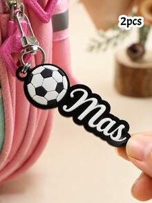 LICVIC Custom Soccer Name Keychain, Personalized Bag Charm, Sporty Backpack Accessory, Customized Football Keychains, Customizable Christmas Gift, Key Chain - Style a - View 9