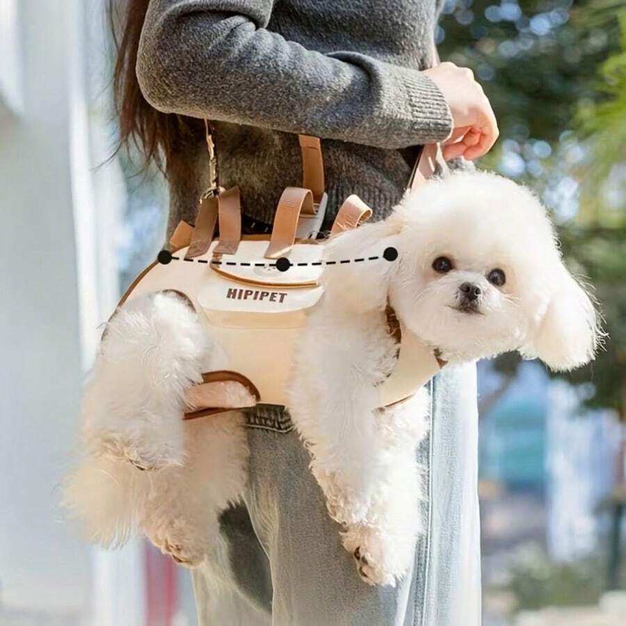 Cute Breathable Mesh Pet Backpack, Suitable For Small And Medium Dogs And Cats, Outdoor Travel With Adjustable Shoulder Straps