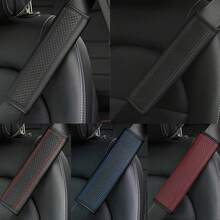 1件 3D刺繡仿羊羔毛汽車安全帶肩墊,舒適減壓防磨損安全帶套 - A - 查看 2