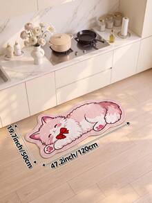 DAJIANG 1 Buah Keset Pintu Panjang, Karpet Area Multi-Warna Motif Kucing Kartun Lucu, Keset Luar Ruangan, Karpet Dapur, Cocok untuk Kamar Mandi, Luar Ruangan, Dalam Ruangan, Kamar Tidur, Ruang Tamu, Karpet Samping Tempat Tidur, Dapat Dicuci dengan Mesin, Keset Pintu Masuk Mudah Dibersihkan, Karpet dengan Alas Anti-Selip, Dekorasi Musim Gugur - Anak Kucing Tertidur Nyenyak - View 12