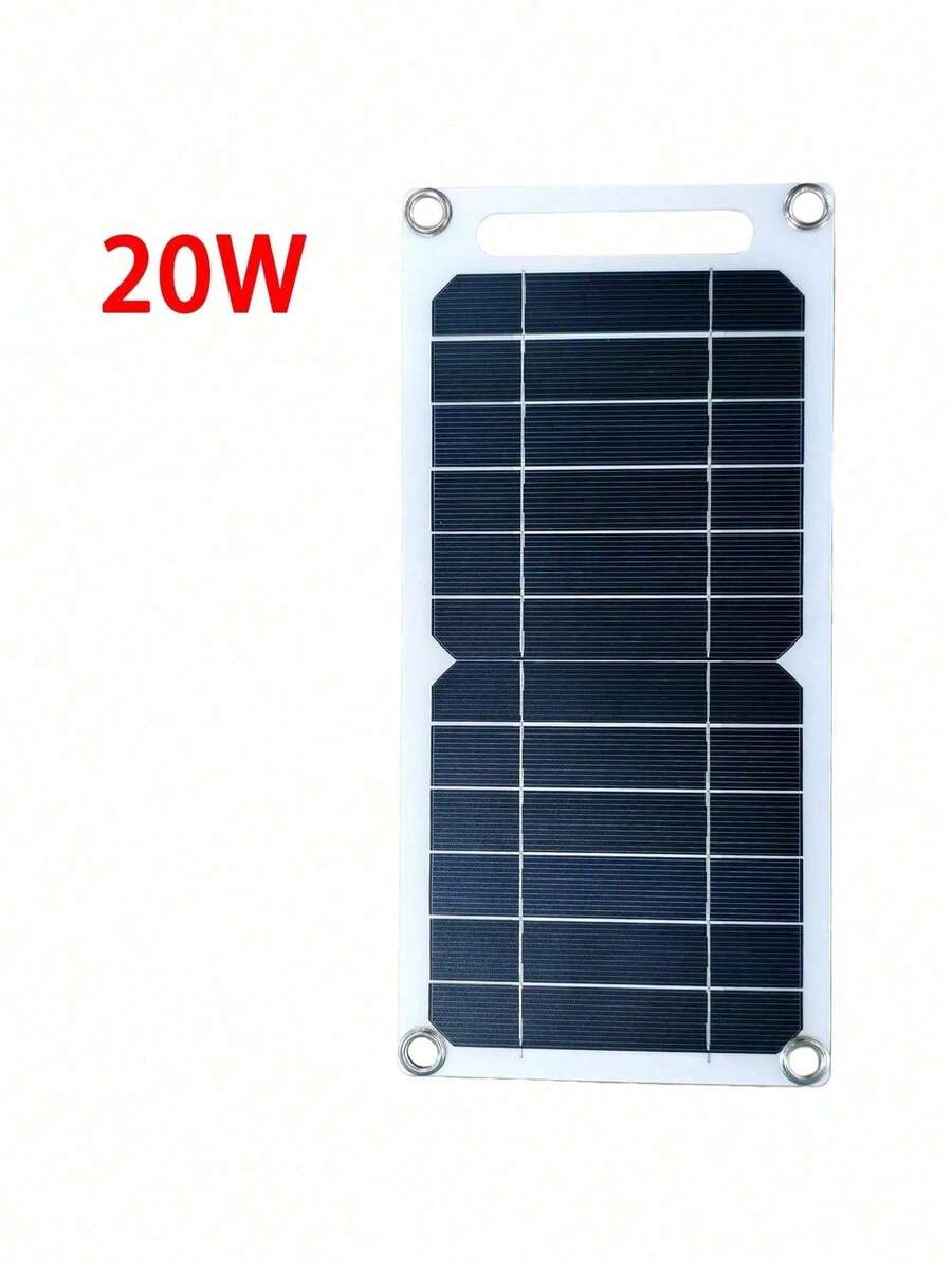 Panel solar portátil de carga USB para exteriores, diseñado para viajes y campamentos. Tablero de carga solar móvil adecuado para cargar varios dispositivos electrónicos, accesorios de senderismo, suministro de energía de emergencia (batería no incluida) - 20 W - Ver 1