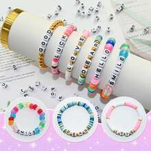 1 Box 6x6mm A-Z Cube Acrylic Letter Beads, For Making Jewelry, Bracelets, Necklaces, Keychains, Suitable For Women And Girls - Square Black and White Letter Beads - View 5