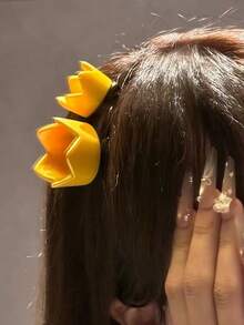 4PCS Cute Little Crown Duck Bill Hair Clips, Women's Character Prop Accessories Hair Clips, Personalized Versatile Princess Prince Crown Hair Clips - Gold - View 2