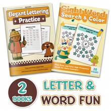 English Alphabet & Sight Word Learning Notebooks, Uppercase Lowercase Letter Tracing, Handwriting Practice, High-Frequency Word Search And Color, Early Reading Vocabulary Writing Activities, Homeschool Classroom Back To School Supplies - Learning Focus - View 1
