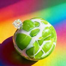 1pc Squeaky Green Crunchy Ball, Squishy Sphere Stress Relief Doll, ASMR Plush Doll, Cute Desk Decor And Holiday Gift - Multicolor - View 6