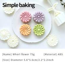 5pcs (1 Bucket With 4 Flower-Shaped Pcs) Geometric Flower Pastry Molds, ABS Plastic Hand-Pressed Mooncake Molds, Dates For Pastry Making Tools, Kitchen Baking Tools, Cookie Cutters. Maamoul Mold. Sweet Dessert-Making Tools - View 15