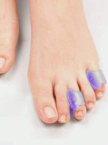 4pcs Gel Toe Separators Durable Toe Spreader Silicone Toe Protector Stretcher Unisex Easy To Wear Foot Care - Multicolor - View 5