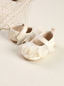 New Infant Girl Lace PU Sweet Princess Shoes, 100 Days Party Holiday Small Shoes - White - View 4