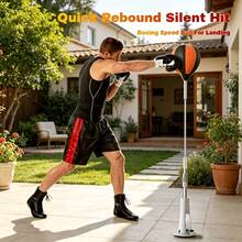 Freestanding Boxing Speed Punching Bag With Powerful Suction Cup Base, Adjustable Height Reflex Boxing Trainer For Adults, Quiet Rebound Punching Target For Home Gym Training, Improve Reaction Speed And Hand-Eye Coordination - Multicolor - View 9