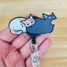 Retractable D Card Holder Reel With Cute Cartoon Design, Nurse Hospital Badge Holder Office Lanyard 1pc - X777 - View 7