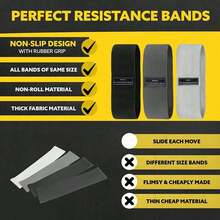 4pcs Non-Slip Fabric Hip Resistance Band Set, Thick Hip Exercise Loop Bands With Storage Bag, For Squats, Glute Training, Yoga Home Gym Workout Equipment - Multicolor - View 2