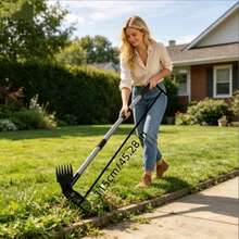 1pc Heavy Duty Garden - Extra Long 60-Inch Handle, Dual Function Rake & Action With, For Professional & Home Gardening, Farm, Lawn Care - Heavy Duty Metal Construction, Soil Cultivation, Highquality Tool, Landscaping Professionals - A - View 6