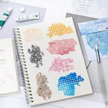 フレークシール PET コラージュ素材 コラージュ 手帳デコ デザインシール ファンタジー 夢かわいい 幾何学 透明シ アルバム ラッピング DIY 淡色ノート - 写真のように - チェックする 4