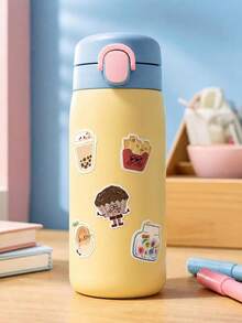 100pcs Food Battle Stickers, Cartoon Cute Decorative Stickers, Suitable For Water Bottles, Scrapbooks, Notebooks, Helmets, Skateboards, Personalized Decoration Material Birthday Party Gift - Multicolor - View 4