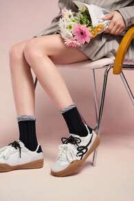 Kappa Millennium Style Silver White Contrast Low-Top Sneakers, Double Lace Commuter Italian Retro Versatile Casual Shoes - Classic White - View 5