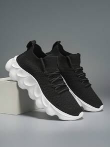 LT4511 Men's Casual Slip-On Fashion Sock Sneakers Sports Shoes - 4507 Black - View 3