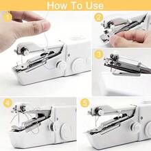 SMEGGEMS Portable Handheld Sewing Machine, Mini Wireless Electric Sewing Tool, Easy To Operate Quick Repair Sewing Machine, Suitable For Home Travel DIY, Applicable To Denim, Silk, Leather And Other Multiple Fabrics - White - View 7