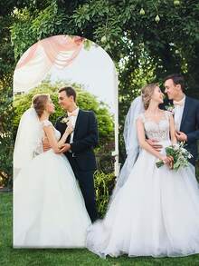 1pc Customized Wedding Arch Backdrop Covers, Personalized Balloon Arch Backdrops For Birthday Parties, And Custom Arch Backdrop Covers For Graduation Ceremonies And Birthday Celebrations - Multicolor - View 8