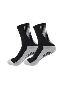 1 Pair Professional Anti-Slip Sports Socks, Mid-Calf Soccer Socks For Boys And Girls Aged 10-18, Suitable For Outdoor Sports - Multicolor - View 20