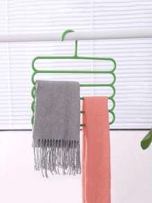 3pcs/Set Home 5-Tier Plastic Hanging Clothes Rack, Multi-Functional Scarf Rack Plastic 5-Tier Storage Clothes & Pants Rack, Suitable For Organizing Pants, Scarves, Ties And Other Long Items. - Multicolor - View 9