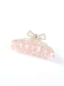 1pc Women's Sweet Elegant Premium Acetate Bow Rhinestone Hair Claw, Casual Hair Accessory Suitable For Daily Wear - Multicolor - View 9
