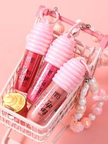 USHAS Glossy Lip Glaze dengan Gantungan Kunci Kupu-kupu Manik-manik Lucu, Lip Gloss Mengkilap dan Melembapkan, Minyak Bibir Pelembap Tahan Lama 48 Jam, Mengurangi Kekeringan & Pengelupasan Bibir, Riasan Bibir Berkilau Tidak Lengket, Hadiah Kosmetik Bibir Harian Portabel untuk Wanita - #11 Bunga Merah Muda Pucat - View 7