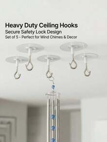 3/5/7/1pc Self-Adhesive Ceiling Hooks, Heavy-Duty Windproof Screw-Style Hanging Hooks, Reusable Wall & Ceiling Mount Bracket, For Outdoor Garden Flower Pot, Home Hanging Decoration, Perfect For Plants, Lights, Graduation, Mom Gift - Multicolor - View 6