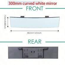 1pc Car Wide Angle Rearview Mirror/Interior Rearview Mirror, Car Reverse Mirror Wide Angle Curved Mirror, Suitable For All Car Models, Increase Field Of View Reduce Blind Spots, Universal High Definition Clip-On Panoramic Rearview Mirror, Car Accessories - A - View 9