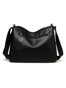 Fashion PU Leather Luxury Multi-Pocket Handbags High Quality Women's Bag Flower Embroidery Design Ladies Crossbody Shoulder Bags - Black - View 6