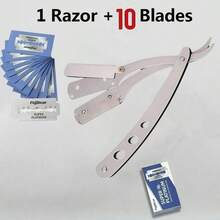Classic Retro Stainless Razor Double Edge Razor Blades Men's Razors Professional Barber Tool - Multicolor - View 10
