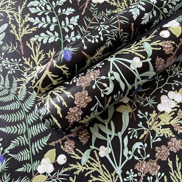 1 Roll Of Rainforest Flower Contact Paper, Self-Adhesive Detachable Waterproof Vinyl Wallpaper, Suitable For Living Room Bedroom Kitchen Bathroom Background Wall, Furniture Decoration Stickers, Cabinet Drawer Stickers, House Home Decor