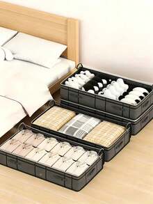 Multi‑Size Under‑Bed Storage Boxes With Transparent Visible Lids, Zipper Closure, Side Handles, Dust‑Proof And Moisture‑Resistant. Suitable For Storing Quilts And Clothes To Save Household Storage Space. - Multiple Specifications - View 6