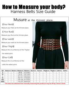 1pc Women's Coffee Color Punk Fashion Multi-Hole Metal Belt, Versatile Hollow Decorative Accessory - Brown - View 5