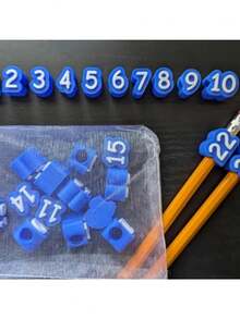 Digital Pencil Cap Set, Reusable Classroom Pencil Labels With Numbered Caps, Suitable For Teachers, School Supplies Organization, Pencil Tracking And Marking, Applicable For School, Office, Home Teaching Labeling System - Multicolor - View 6
